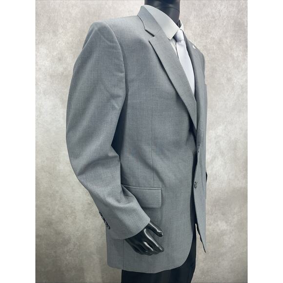 NEW Jos A Bank Mens 42R Gray 100% Wool Blazer Sport Coat Business Casual Suit - Picture 3 of 10
